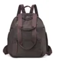 Bruine rugzak van comfortabele stof, unisex reisschooltas met voorvak en handvat. - koffiekleur