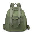 Multifunctionele nylon casual rugzak met meerdere zakken met rits en dubbele handgrepen. - Groen