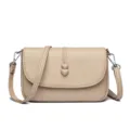 Damen kleine Umhängetasche Schultertasche mit doppelem Herz Dekor, PU Leder Handtasche. - Aprikose