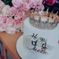 Acrylic Happy Birthday Queen cake side decoration for party dessert styling details view - Queen Style 02 / Width Approx 9cm (1.3mm Thickness) / Silver