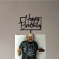 Acrylic Happy Birthday cake topper for party baking decorations, creative cake insert supplies. - Black Birthday Style E / Approx. 10cm Width
