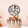 Acrylic Mother's Day cake topper, black butterfly floral wreath design, elegant cake decoration. - 1.3MM Thickness Black Butterfly (Width approx 8CM)