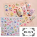 5D soft gel nail stickers translucent jelly cute flower heart nail art decals for women girls - Cute Comprehensive Style (RJ-0129) / 60*60mm Bare Sheet