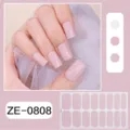 Vista detallada de uñas postizas rosas con diseño de ojo de gato y acabado brillante. - Estilo Sarga Rosa (ZE-0808)