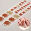 Ημι-σκληρυμένες λωρίδες νυχιών ποδιών gel με 3D χρυσή σφράγιση και σχέδιο με αστέρια. - Στυλ BSJ-0006