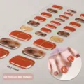 UV gel autokollita gia nychia podia imiskliromena kafe marmaro pseftika nychia me chryso - Στυλ BSJ-0008
