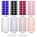 Set di adesivi per unghie glitterati sfumati, decalcomanie per manicure autoadesive a tinta unita. - Set di glitter sfumati 8 stili / Unghie finte nude + due lime per unghie