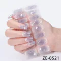 Purple glitter butterfly nail polish wraps gradient nail art stickers sheet for women. - ZE-0521 Purple Butterfly / Press-on Nails and Nail File