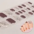 Ημισκληρυμένες λωρίδες νυχιών ποδιών gel με σχέδιο μαρμάρου και χρυσό 3d πεντικιούρ - Στυλ BSJ-0041