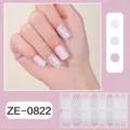 Gradient pink nail wraps with delicate silver chain pattern detail shot, easy to apply beauty. - Silver Chain Style (ZE-0822)
