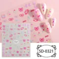 Adesivi per nail art in rilievo 5D grazioso fiocco cuore disegni colorati manicure. - 5D-0321