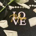 Λεπτομέρεια topper τούρτας LOVE MUM από ακρυλικό, κομψό διπλό στρώδιο για τη γιορτή. - Ροζ Χρυσό