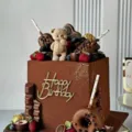 Topper per torta Happy Birthday in acrilico oro decorazione tavola dolce festa - Stile Carattere Artistico 08