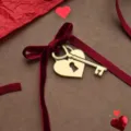 Valentine's Day heart lock key cake topper with red velvet ribbon for romantic party decor. - Lock and Key Two-Piece Style / Key Height 5cm Lock Width 4cm