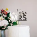 Acrylic silver future MRS cake topper detail for bachelorette party and wedding decor. - Future Mrs / Approx. 10cm Width / Silver