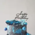 Birthday cake topper acrylic blue sports car happy birthday party baking decoration supplies - Black Birthday Style C / Approx. 10cm Width