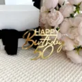 Topper per torta 50 anni dorato in acrilico decorazione festa dettaglio floreale. - Stile 50 / 1 Pezzo