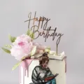 Acrylic Happy Birthday cake topper for party baking decoration and creative celebration supplies. - Gold Birthday Style B / Approx. 10cm Width