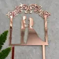 Rose Gold Acrylic Wedding Cake Topper Bride and Groom Silhouette Arch Party Decor - Bride Groom Silhouette Arch Rose Gold (01)