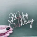 Roségold Acryl Happy Birthday Kuchendekoration für Party Desserttisch Dekoration - Breite Ca. 9CM Stil / 1.3MM Stärke Silber 03