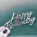 Acryl Happy Birthday Tortenaufsatz für Geburtstag Party Desserttisch Dekoration Neu - Breite Ca. 9CM Stil / 1.3MM Stärke Silber 05