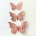 Rose gold hollow paper butterfly cake toppers, elegant party and birthday decorations. - Style 1 / Set of 12 / Rose Gold