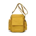 Multi-pocket waterproof casual shoulder crossbody bag with embroidery design for daily outdoor. - Yellow