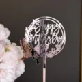 Rose Gold Acrylic Mother's Day Cake Topper with Butterfly Detail for Party Decoration - Butterfly Happy Mother's Day / Rose Gold