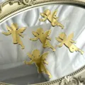 Gold mirror acrylic angel cupcake toppers set dessert table decorations cake decor - Gold Angel / 5 Pieces/Pack