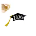 Acrylic 2026 graduation cap cake topper with gold tassel for graduation party decoration - 2026 Graduation Cap with Black Base