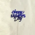 Decorazione torta Buon Festa del Papà in acrilico blu dettaglio, perfetta per feste festa. - Buona Festa del Papà in inglese blu reale specchio (con bastoncino in acrilico trasparente gratuito)