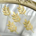 Gold acrylic leaf cake toppers dessert table decorations shiny mirror finish party decor - Gold Leaves