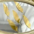 Gold mirror acrylic feather cake toppers, elegant dessert table decorative items for parties. - Gold Feather / 5 Pieces/Pack
