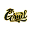 2026 graduation acrylic cake topper, black and gold grad party decoration detail. - 2026 Black Background