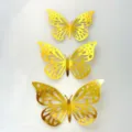 Gold hollow butterfly cake toppers details, perfect for birthday party and festival decoration. - Style 4 / Set of 12 / Gold
