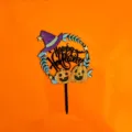 Halloween cake topper acrylic pumpkin witch hat party decoration dessert insert supply - Happy Halloween B