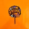 Halloween cake topper acrylic bat pumpkin spooky party dessert decoration cake insert supplies - Happy Halloween E