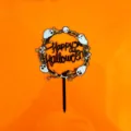 Halloween cake topper acrylic ghost skull bat party decoration spooky dessert insert decor - Happy Halloween F