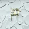 Gold acrylic 50th birthday cake topper sparkling party decoration dessert table sign - 50th Style / Width 11cm