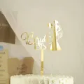 Gold acrylic Bride To Be cake topper for bridal shower wedding party decoration dessert display details - Style 1 / Gold