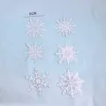 Acrylic snowflake cake topper, transparent double layer design, perfect for birthday party desserts. - 6CM White Snowflake Set