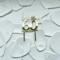 Gold acrylic 60th birthday cake topper Happy 60th cake decoration for anniversary party supplies - 60th Style / Width 11cm