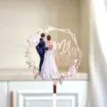 Akryliko topper gia tourta gamou Mr kai Mrs gia romantiki diakosmisi partiou. - Στυλ 2 MR&MRS / Πλάτος 11cm / Ροζ χρυσό