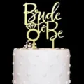 Gold Bride to Be acrylic cake topper diamond ring wedding bridal shower party decoration - Diamond Ring Style