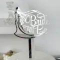 Silver acrylic Bride to Be cake topper for bachelorette party wedding bridal shower decor. - Style 4 / Silver