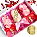 Υπέροχο σετ διακόσμησης τούρτας love ακρυλικό Αγίου Βαλεντίνου, όμορφα είδη πάρτι. - 2 ξυλάκια παγωτού και XOXO και στρογγυλή ετικέτα Happy Valentine's Day