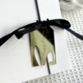 Easter Bunny Acrylic Ribbon Pendant Gift Box Decoration Gold Mirror Tag Cupcake Insert - Happy Easter Gold Bunny Ears Pendants