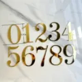 Gold acrylic numbers 0-9 cake toppers, reflective party decoration ornaments for birthday. - Style 2 / Thickness 1.3mm / Gold