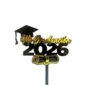 Graduation cake topper 2026 black gold acrylic party decoration graduation party supplies - Graduation Cap I Graduated