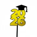 2026 Graduation Cake Topper Black Gold Acrylic Grad Party Dessert Cupcake Decor Supplies - Graduation Cap 2026